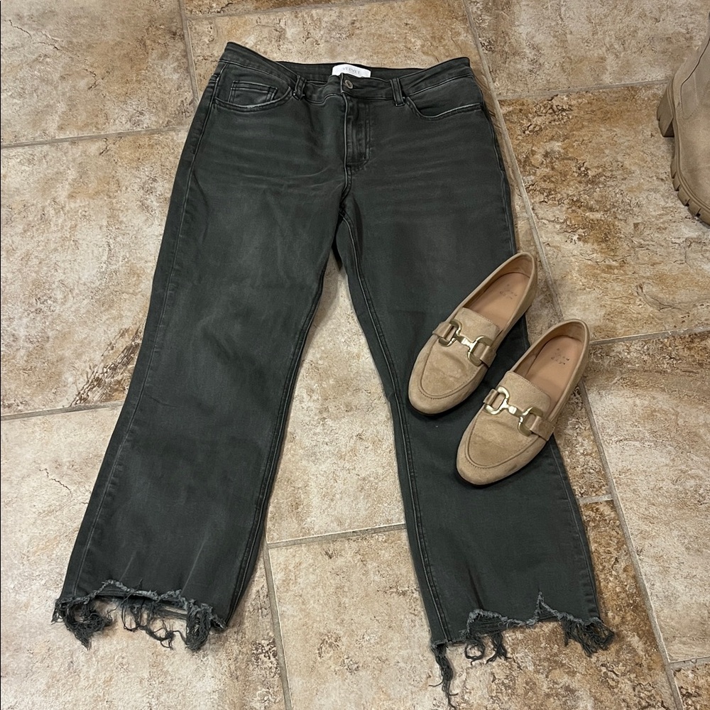 VERVET BY FLYING MONKEY Olive Green Jeans